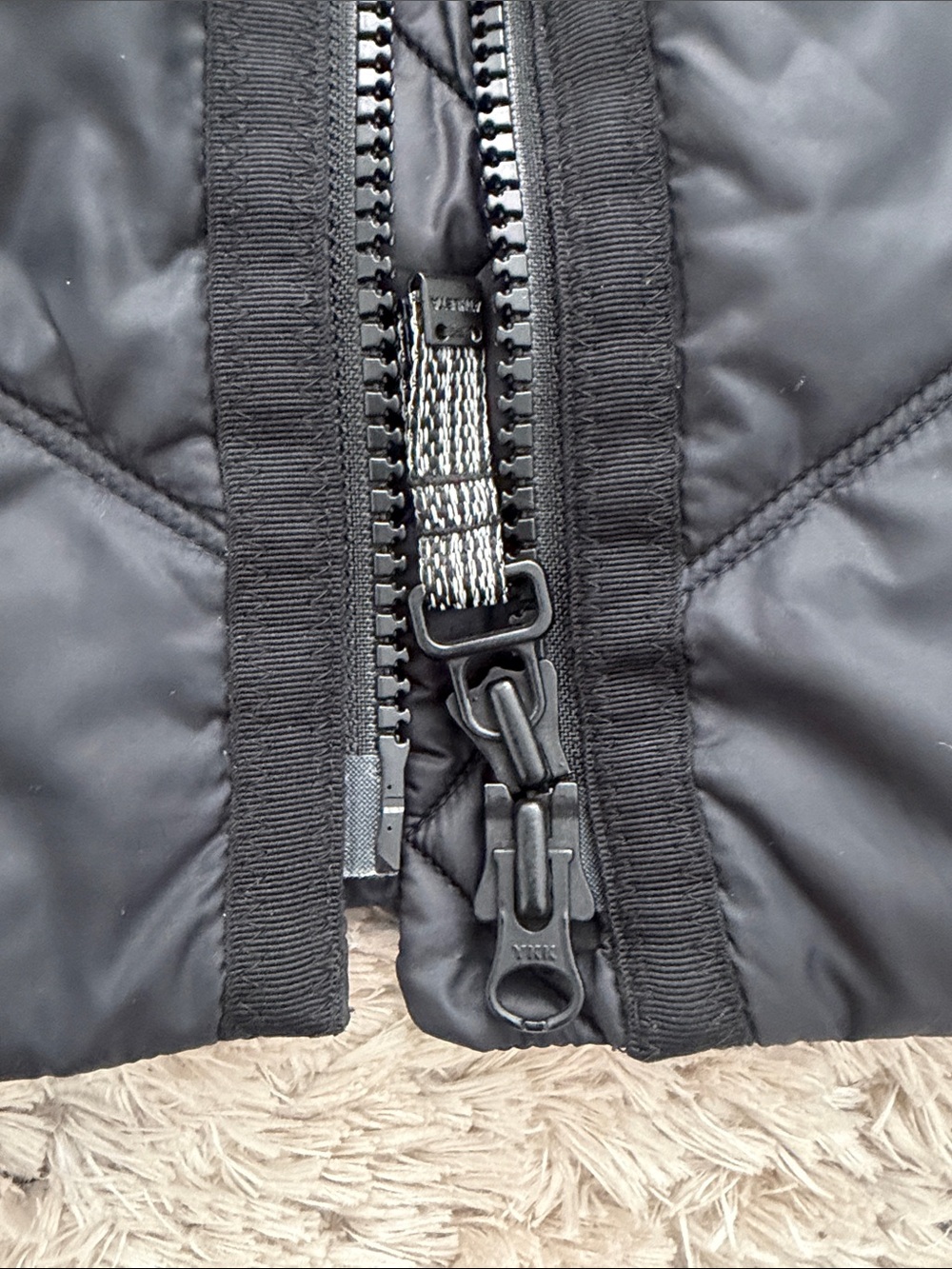 Athleta Black Quilted Panel Puffer Jacket - Picture 2 of 8